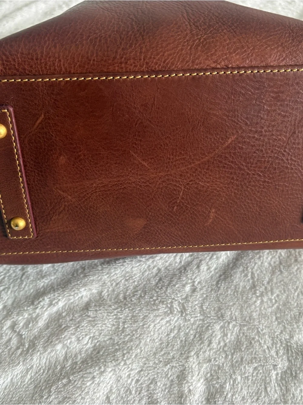 Dooney & Bourke Florentine Chestnut Brown Leather Shoulder Hobo twist strap - Picture 3 of 8